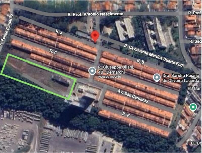 Terreno em leilão judicial em Demarchi, São Bernardo do Campo — Rua Giuseppe Uliani, 40