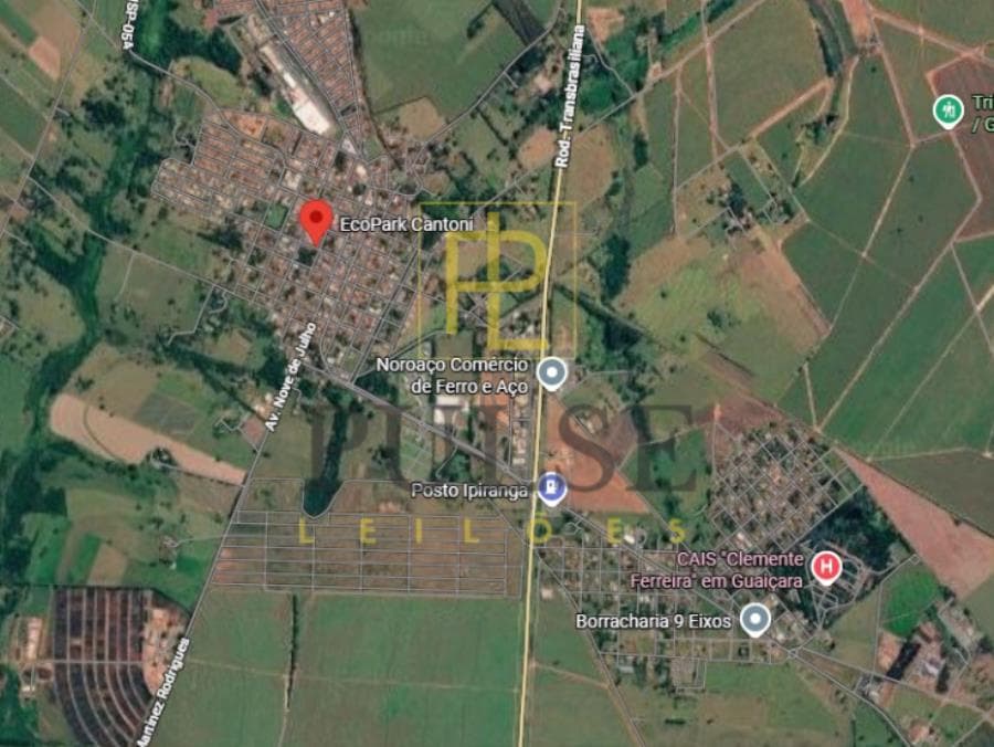 Terreno de 242m² em Leilão — Rua Rosangela Aparecida dos Santos Oliveira, 920, Quadra 96, setor 02, lote nº 28, Eco Park Cantoni, Guaiçara